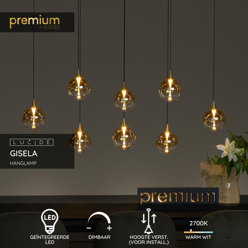 Lucide hanglamp GISELA - Geïntegreerde LED - Amber - vtwonen shop