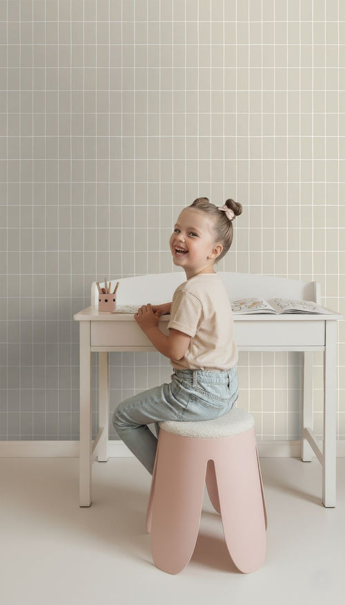 ESTAhome behang kleine tegeltjes beige - 50 x 900 cm - 131791
