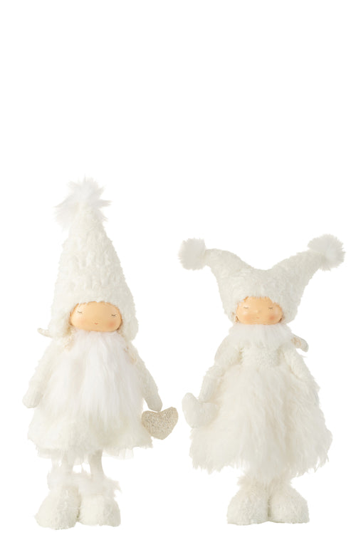 J-Line kerstfiguur  Engel Hart - textiel - wit - large - 2 stuks - vtwonen shop
