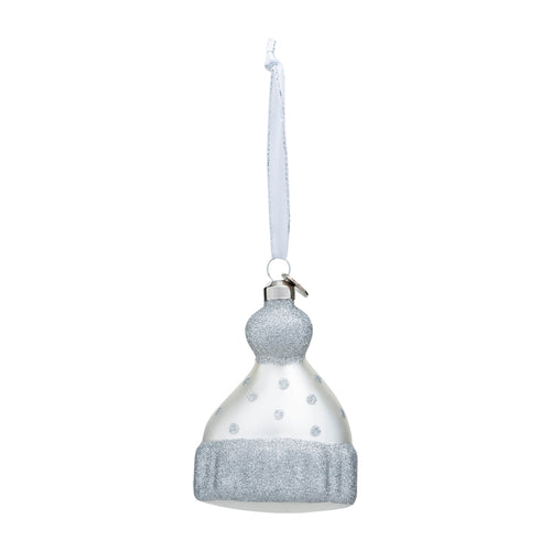 Rivièra Maison Winter Wonderland Hat Ornament - Glas - Wit - vtwonen shop