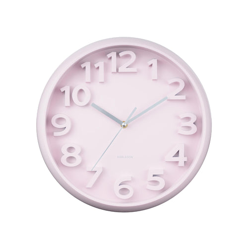 Karlsson wandklok Elevated Classic Numbers - roze - Ø33.5cm - vtwonen shop