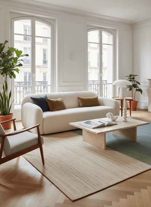 AFK Living vloerkleed Bandol - natuurlijke stijl - 85% jute en 15% katoen - 120x170 cm