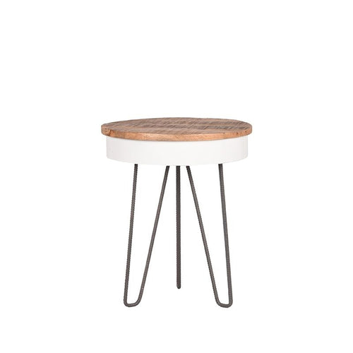 LABEL51 Bijzettafel Saria - Zwart IJzer/Mangohout - 44x44x53cm - vtwonen shop