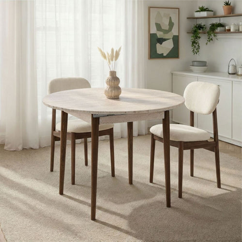 Calicosy - Ronde uitschuifbare eettafel KLARA - 100x100x75 cm