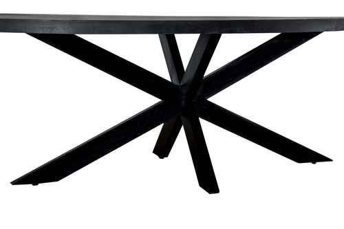 Livingfurn eetkamertafel Ovaal - mangohout - 210 cm - zwart