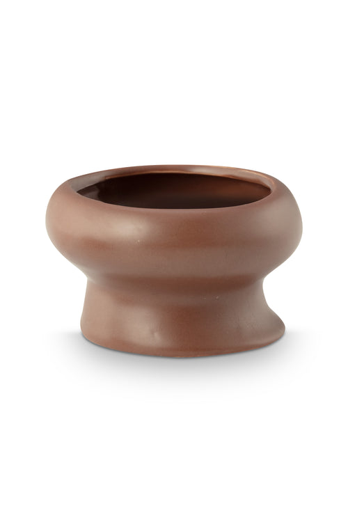 vtwonen - Waxinelichthouders Organic - Keramiek - Karamel - 9 x 5.5 cm - Set van 2