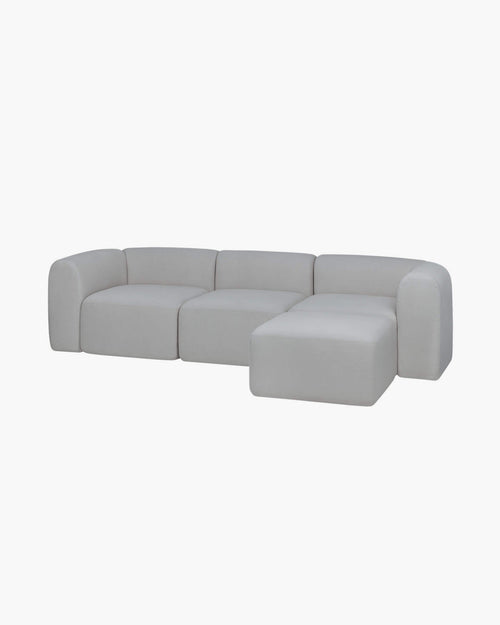 noo.ma Flom 3-zits hoekbank lichtgrijs - modulaire sofa, zachte zit