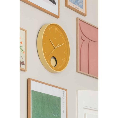 Karlsson wandklok Grato Pendulum - geel - Ø40.6cm
