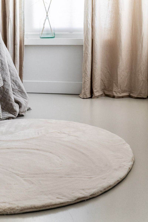 Interieur05 Rond Zacht Hoogpolig Vloerkleed Lux Creme - 160 x 160 cm - vtwonen shop