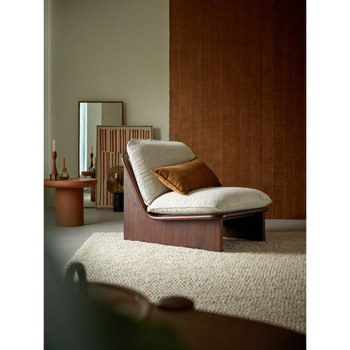 Tikamoon Fauteuil in massief mindihout en ecru stof - Beige