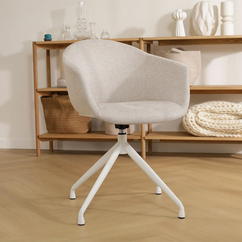 Nolon Nola-Otis Draaibare Eetkamerstoelen Set - Beige - Wit - vtwonen shop