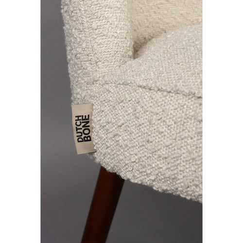Dutchbone Barbara Eetkamerstoelen Bouclé Beige - Set van 2