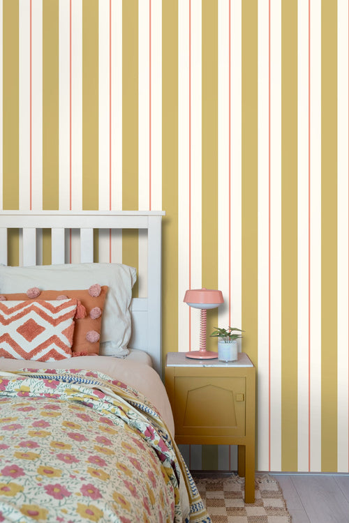 ESTAhome behang strepen okergeel en oranje - 50 x 900 cm - 131475 - vtwonen shop