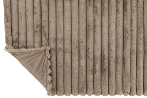 J-Line plaid Large Corduroy - polyester - taupe - 180 x 130 cm - vtwonen shop