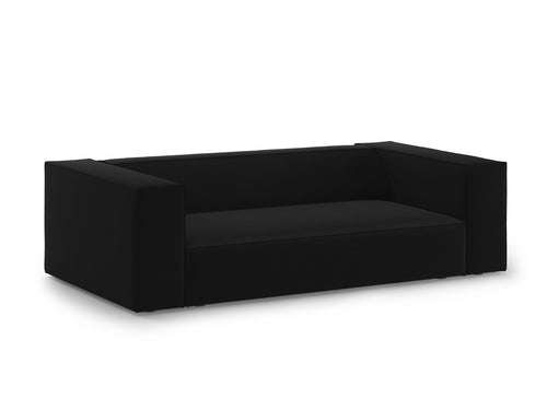Cosmopolitan Design Bank Arendal 2-zits, flueel zwart - 102x180x70cm