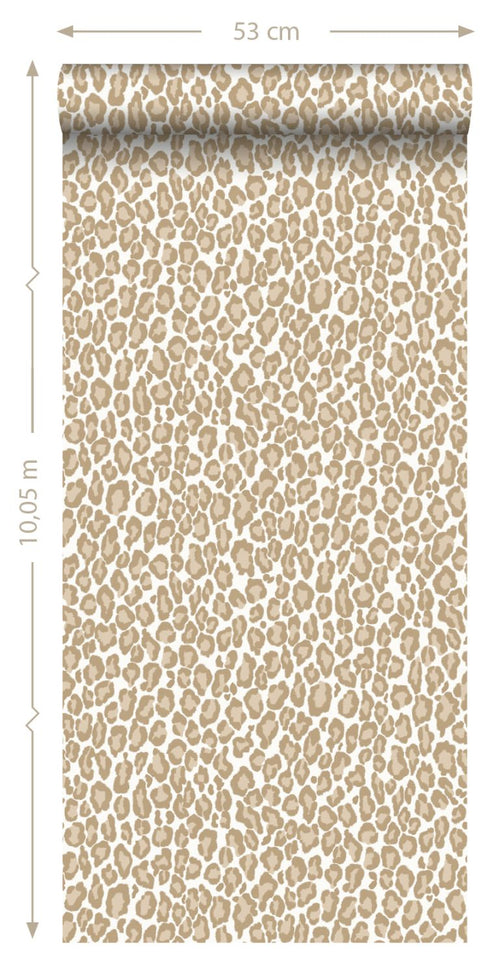 ESTAhome behang panterprint donker beige - 53 cm x 10.05 m - 139151