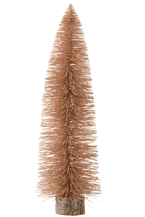 J-Line decoratie Kerstboom - kunststof - roze - large