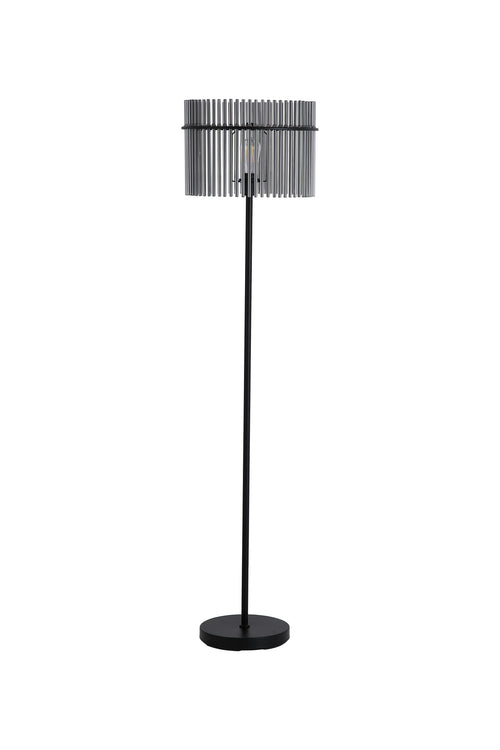 Searchlight vloerlamp Swizzle - 1 lichts - 38  x 152   cm - zwart rookglas