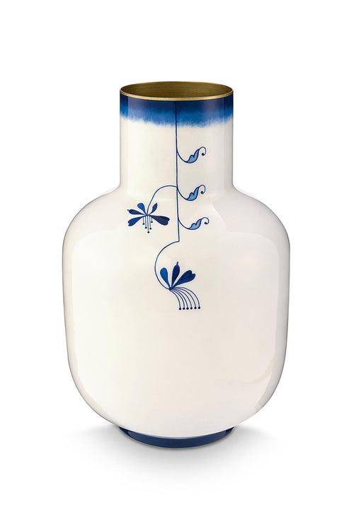 Pip Studio Vaas Pip & The Blue Bird - Metaal - Blauw - 30cm