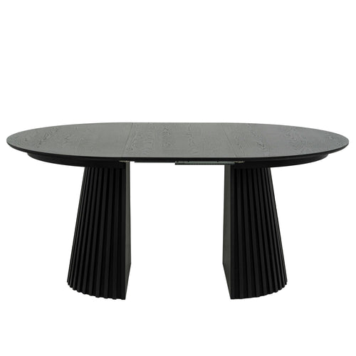 Furnhouse uitschuifbare eettafel Svendborg - Zwart - Ø 120/220x120 cm