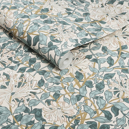 William Morris at Home Vliesbehang - Honeysuckle Dusk Blue - 1000x52 - vtwonen shop