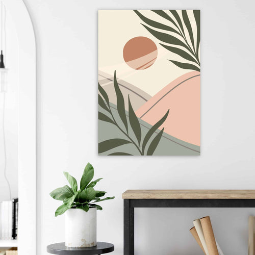 Artfulprints Poster met Lijst Boho – Serene moment   - 70x100 cm - beige