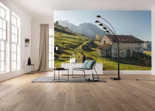 Sanders & Sanders fotobehang landschap groen en blauw - 450 x 280 cm - 612654 - vtwonen shop