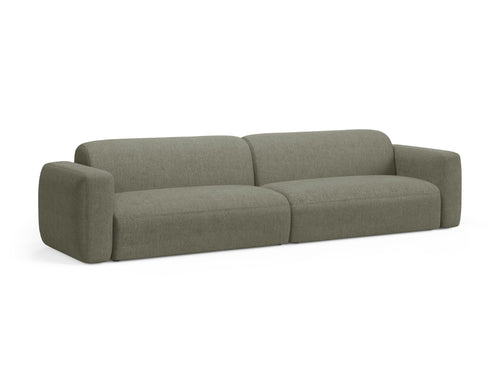 Cosmopolitan Design Modulaire bank Strino 4-zits, structurele stof donker olijfgroen - 98x240x78cm