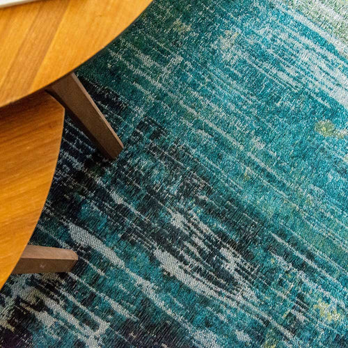 Louis De Poortere binnen & buiten machinewasbaar vloerkleed Atlantic Streaks van 70% gerecycled PET - blauw - 140x200cm