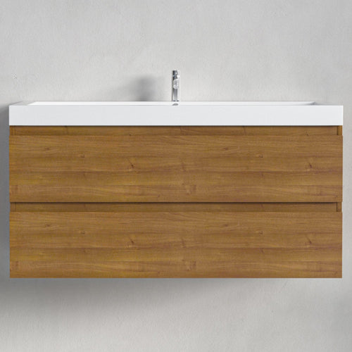 LOMAZOO badkamermeubel Monaco - zwevend - wit - warm eiken - 100 cm