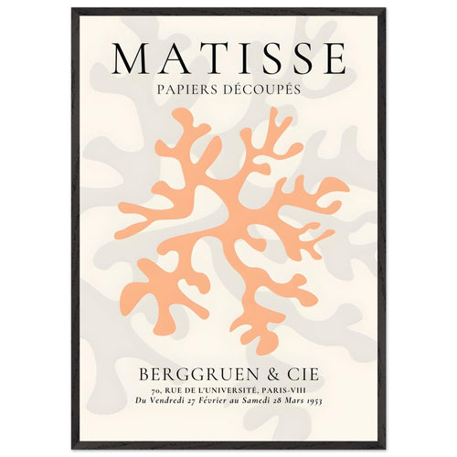 Artfulprints Poster met Lijst Matisse – Orange coral   - 70x100 cm - Oranje
