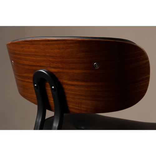 Dutchbone Blackwood Eetkamerstoel Walnootkleur/ Kunstleer Bruin