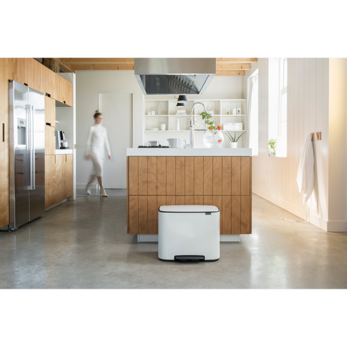 Brabantia Bo Pedaalemmer, met 2 binnenemmers, 11 + 23 liter - White