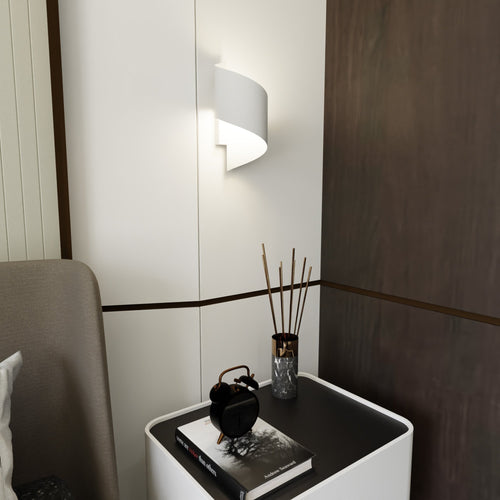 Emibig wandlamp Spiner - 1 lichts - 14  x 30   cm - wit