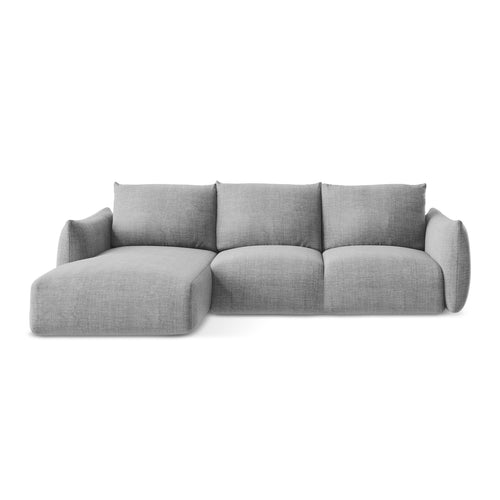 LaMiaSofa hoekbank links Savona - textuurstof - lichtgrijs - 242x162x90