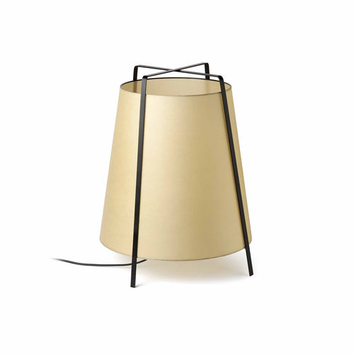 Faro Akane - Staande lamp zwart 1 licht met beige kap, E27