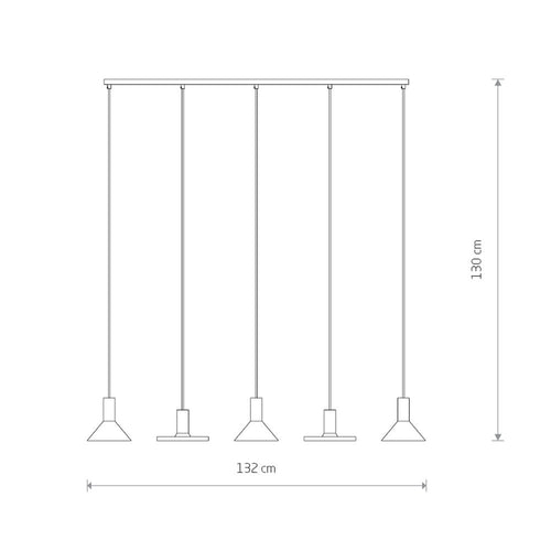 Nowodvorski hanglamp Hermanos - 5 lichts - 132  x 130   cm - zwart - goud - vtwonen shop