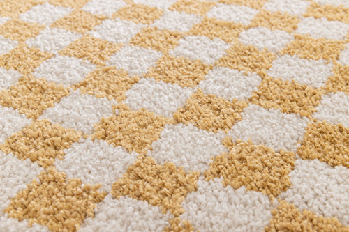 AFK Living vloerkleed Checkers - zeer zacht - geel - 200 x 290 cm - vtwonen shop