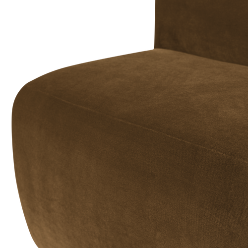 WOOOD eetbank 84 cm rugleuning Mojo Base - Velvet - Honinggeel - 83x84x76