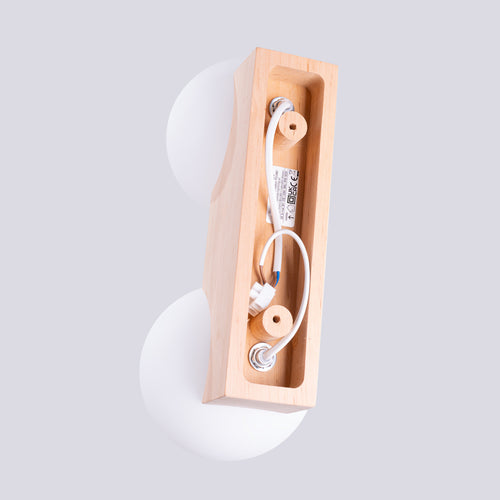 Sollux Lighting Plafondlamp BULBO 2 naturel hout - 29x12x16cm