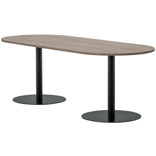 WOOOD eettafel ovaal vingerlas Tablo - Eiken - Pebble Grey - 220x90 - vtwonen shop