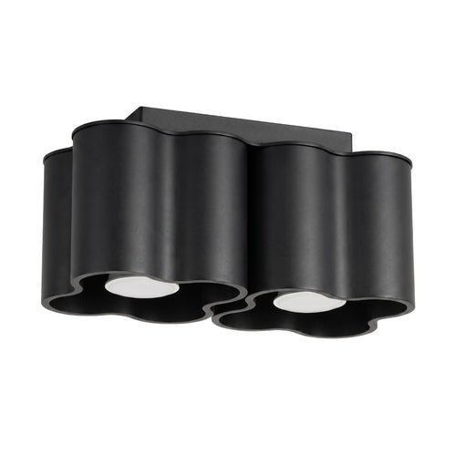 Sollux Lighting Plafondlamp OVIO 2 zwart GU10 - 24,5x12x12cm