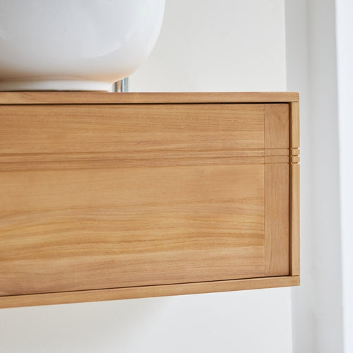 Tikamoon Massief teakhouten wastafelmeubel 140 cm - Naturel - vtwonen shop