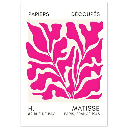 Artfulprints Poster met Lijst Matisse – Seabed shapes pink   - 70x100 cm - Roze