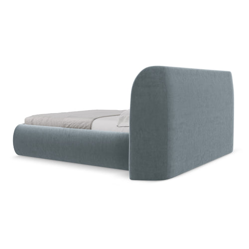 LaMiaSofa Bed met opbergruimte Trieste - velours - lichtblauw - 230x215x110