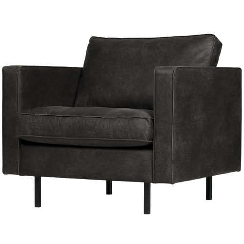 BePureHome classic fauteuil Rodeo - Recycle Leer - Zwart - 83x98x88 - vtwonen shop