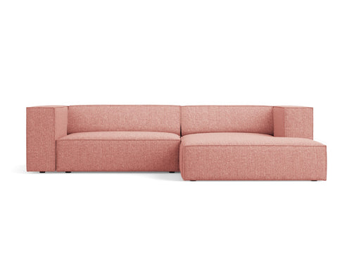 Cosmopolitan Design rechter hoekbank Arendal 3-zits, chenille, roze - 166x224x70cm
