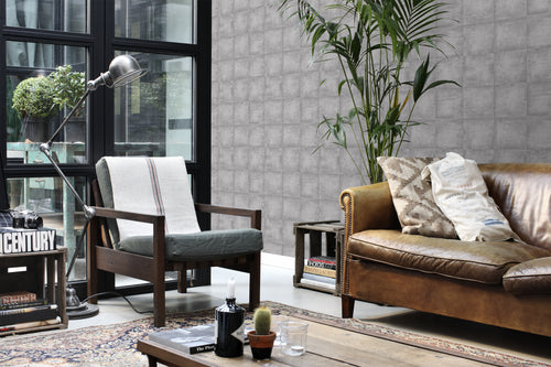 ESTAhome behang betonlook grijs - 53 cm x 10,05 m - 138203