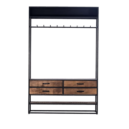 Giga Meubel Kapstokkast Lino - Hout - 9 Haken - 130x35x200cm