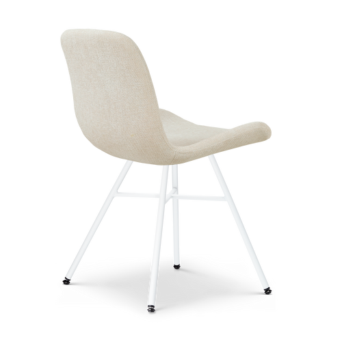 Nolon Noa-Fé eetkamerstoel cottonbeige - wit onderstel - vtwonen shop
